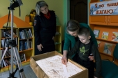 Сотрудники Подмосковной Госавтоинспекции провели для детей, мастер-класс по пескографии